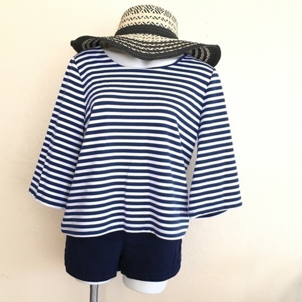 Anthropologie postcard Genoa striped top size L